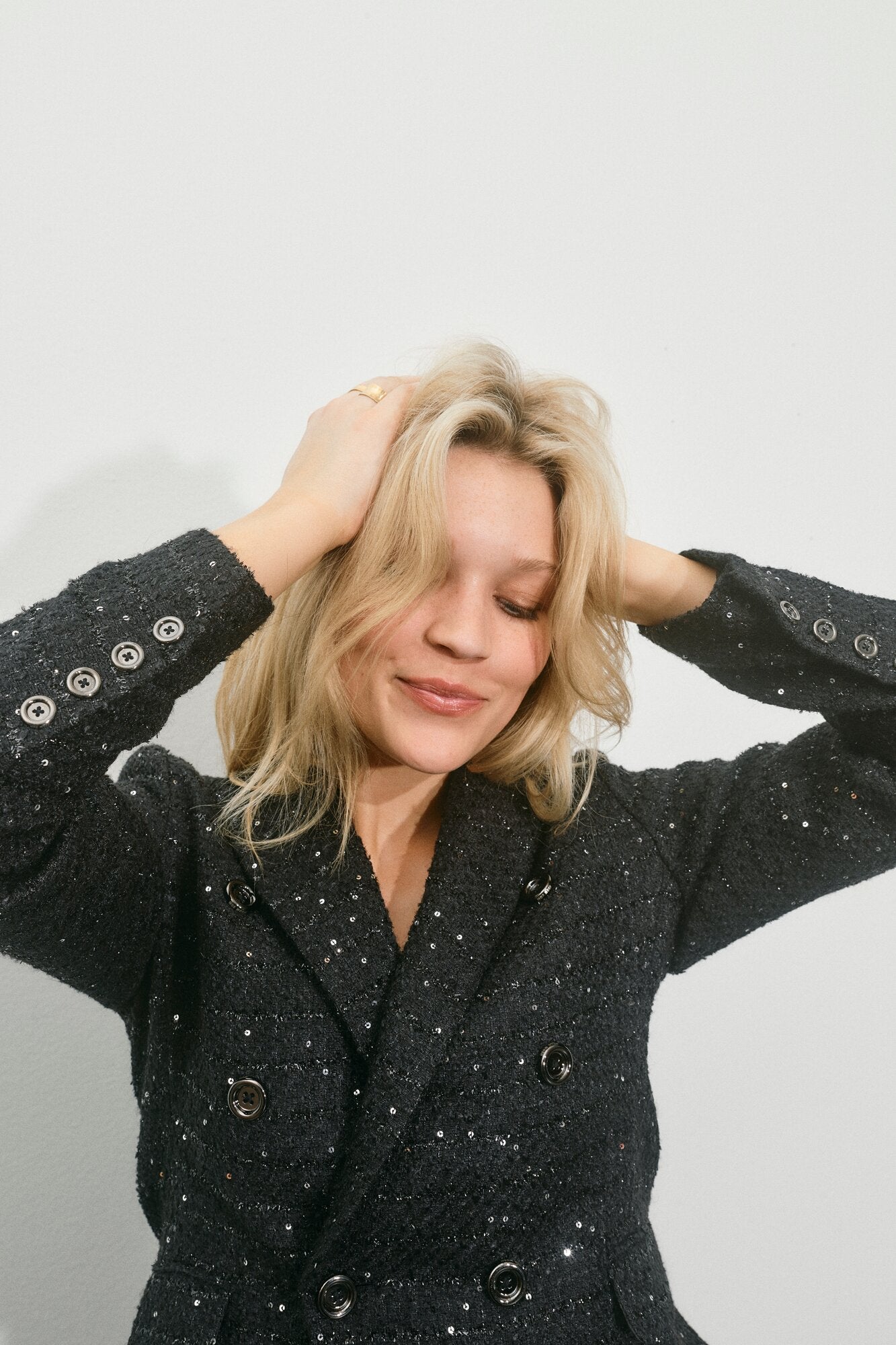 Belize Bouce blazer - sort/glitter